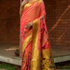 Outstanding Peach Paithani Silk Saree With Eye-catching Blouse Piece
