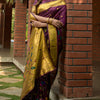 Desiring Wine Paithani Silk Saree With Appealing Blouse Piece