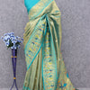 Amazing Firozi Paithani Silk Saree With Alluring Blouse Piece