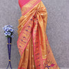Invaluable Peach Paithani Silk Saree With Glowing Blouse Piece