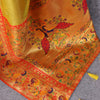 Jazzy Yellow Paithani Silk Saree With Opulent Blouse Piece