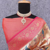 Preferable Beige Digital Printed Soft Silk Saree With Fairytale Blouse Piece