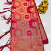 Ravishing Pink Organza Silk Saree With Flameboyant Blouse Piece