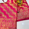 Captivating Dark Pink Organza Silk Saree With Smart Blouse Piece