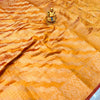 Gorgeous Mustard Organza Silk Saree With Energetic Blouse Piece