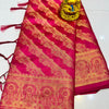Sumptuous Dark Pink Organza Silk Saree With Exuberant Blouse Piece