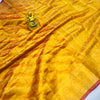 Scintilla Mustard Organza Silk Saree With Luxuriant Blouse Piece