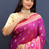 Divine Purple Paithani Silk Saree With Tantalizing Blouse Piece