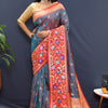 Exquisite Rama Paithani Silk Saree With Luminous Blouse Piece