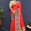 Mesmeric Red Paithani Silk Saree With Quixotic Blouse Piece