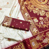 Sumptuous Off White Soft Banarasi Silk Saree With Epiphany Blouse Piece