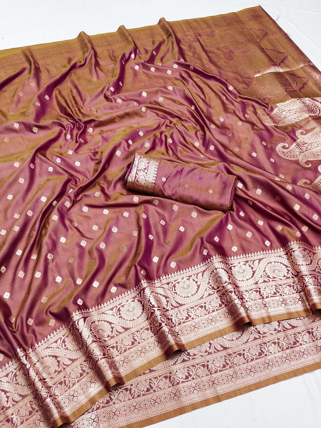 Profuse Pink Soft Banarasi Silk Saree With Incredible Blouse Piecew