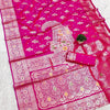 Gossamer Dark Pink Soft Banarasi Silk Saree With Imaginative Blouse Piece
