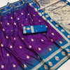 Classy Purple Soft Banarasi Silk Saree With Murmurous Blouse Piece