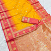 Lissome Yellow Soft Banarasi Silk Saree With Demure Blouse Piece
