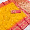 Lissome Yellow Soft Banarasi Silk Saree With Demure Blouse Piece