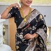 Flaunt Black Soft Banarasi Silk Saree With Outstanding Blouse Piece
