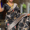 Flaunt Black Soft Banarasi Silk Saree With Outstanding Blouse Piece