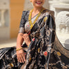 Flaunt Black Soft Banarasi Silk Saree With Outstanding Blouse Piece
