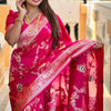 Adorable Dark Pink Soft Banarasi Silk Saree With Blissful Blouse Piece