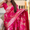 Adorable Dark Pink Soft Banarasi Silk Saree With Blissful Blouse Piece