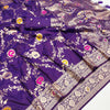 Demesne Purple Soft Banarasi Silk Saree With Palimpsest Blouse Piece