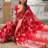 Incredible Red Soft Banarasi Silk Saree With Alluring Blouse Piece