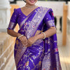 Proficient Royal Purple Soft Banarasi Silk Saree With Enigmatic Blouse Piece