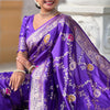 Proficient Royal Purple Soft Banarasi Silk Saree With Enigmatic Blouse Piece