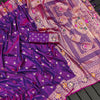 Nebula Purple Soft Banarasi Silk Saree With Scrupulous Blouse Piece