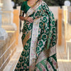 Innovative Dark Green Soft Banarasi Silk Saree With Lovely Blouse Piece