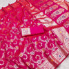 Capricious Dark Pink Soft Banarasi Silk Saree With Unique Blouse Piece