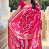 Capricious Dark Pink Soft Banarasi Silk Saree With Unique Blouse Piece