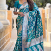 Divine Rama Soft Banarasi Silk Saree With Conflate Blouse Piece