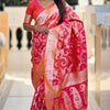 Bucolic Red Soft Banarasi Silk Saree With Conflate Blouse Piece