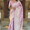 Wonderful Baby Pink Soft Banarasi Silk Saree With Attractive Blouse Piece