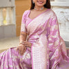 Wonderful Baby Pink Soft Banarasi Silk Saree With Attractive Blouse Piece