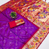 Exuberant Purple Paithani Silk Saree With Tremendous Blouse Piece