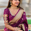Alluring Purple Paithani Silk Saree With Sonorous Blouse Piece