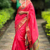 Tempting Pink Paithani Silk Saree With Felicitous Blouse Piece