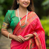 Tempting Pink Paithani Silk Saree With Felicitous Blouse Piece