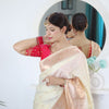 Sizzling Beige Paithani Silk Saree With Girlish Blouse Piece