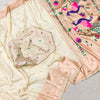 Sizzling Beige Paithani Silk Saree With Girlish Blouse Piece