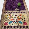 Elaborate Purple Paithani Silk Saree With Scintillating Blouse Piece