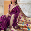 Elaborate Purple Paithani Silk Saree With Scintillating Blouse Piece