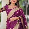 Elaborate Purple Paithani Silk Saree With Scintillating Blouse Piece