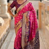 Sizzling Dark Pink Patola Silk Saree with Wonderful Blouse Piece