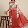 Elegant Beige Kalamkari Printed Saree With Outstanding Blouse Piece