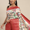 Elegant Beige Kalamkari Printed Saree With Outstanding Blouse Piece