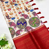 Dissemble Beige Kalamkari Printed Saree With Sempiternal Blouse Piece
